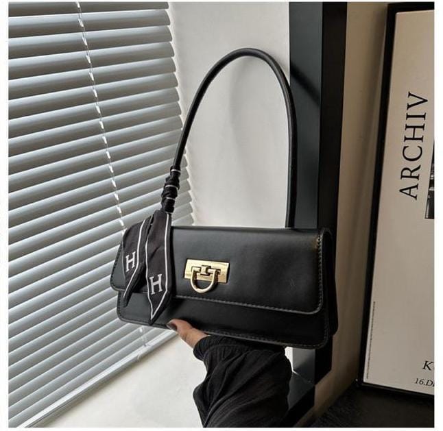 Black Top-Handle Structured Tote