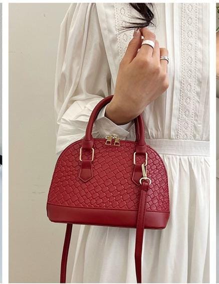 Scarlet Woven Dome Bag